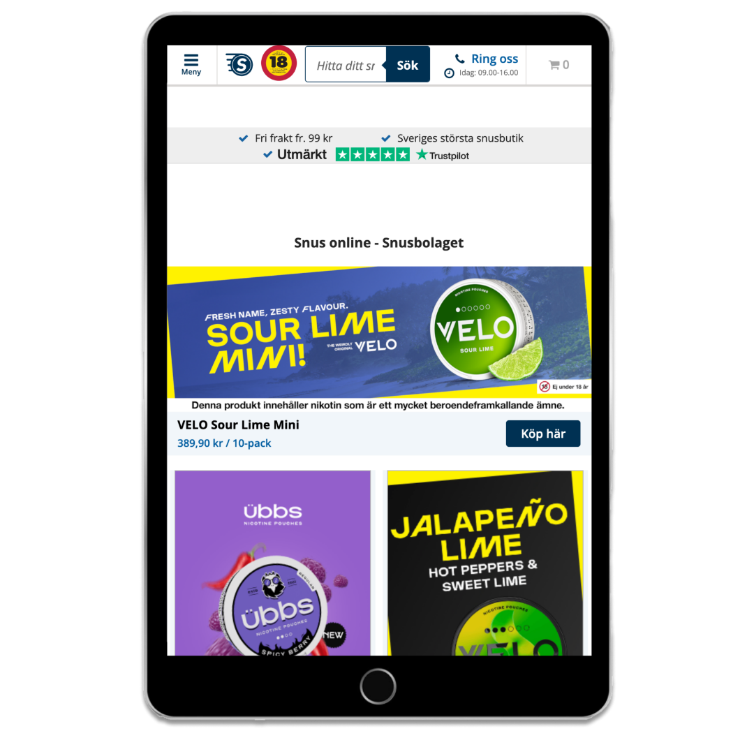 Snusbolaget surfplatta