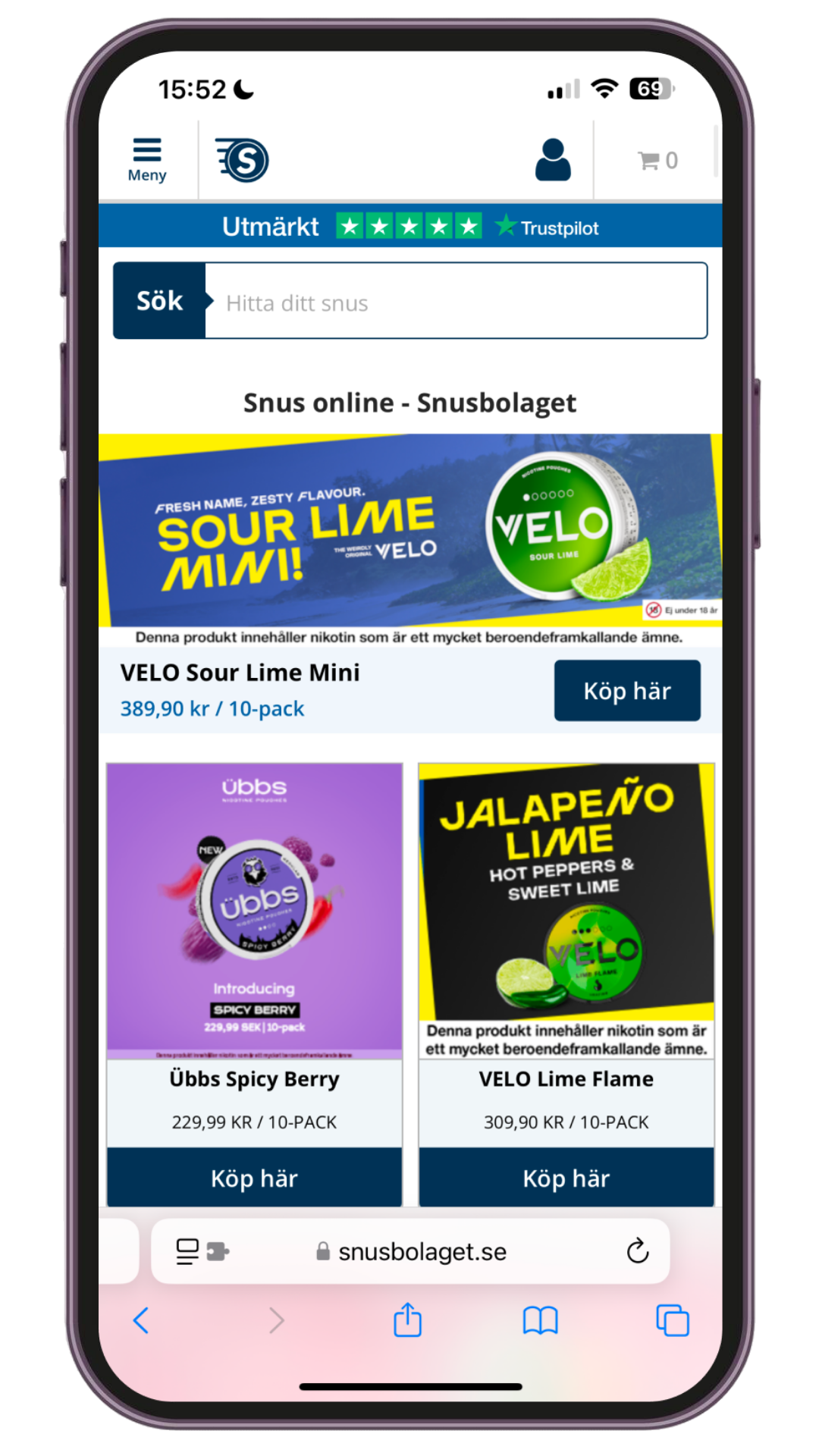 Snusbolaget mobilvy